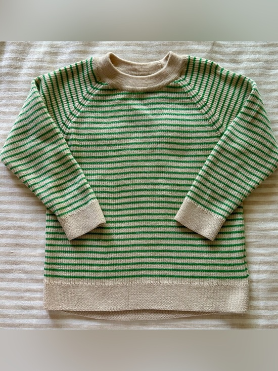 Konges Slojd Other - konges slojd green & tan striped 100% merino wool sweater / size 2t